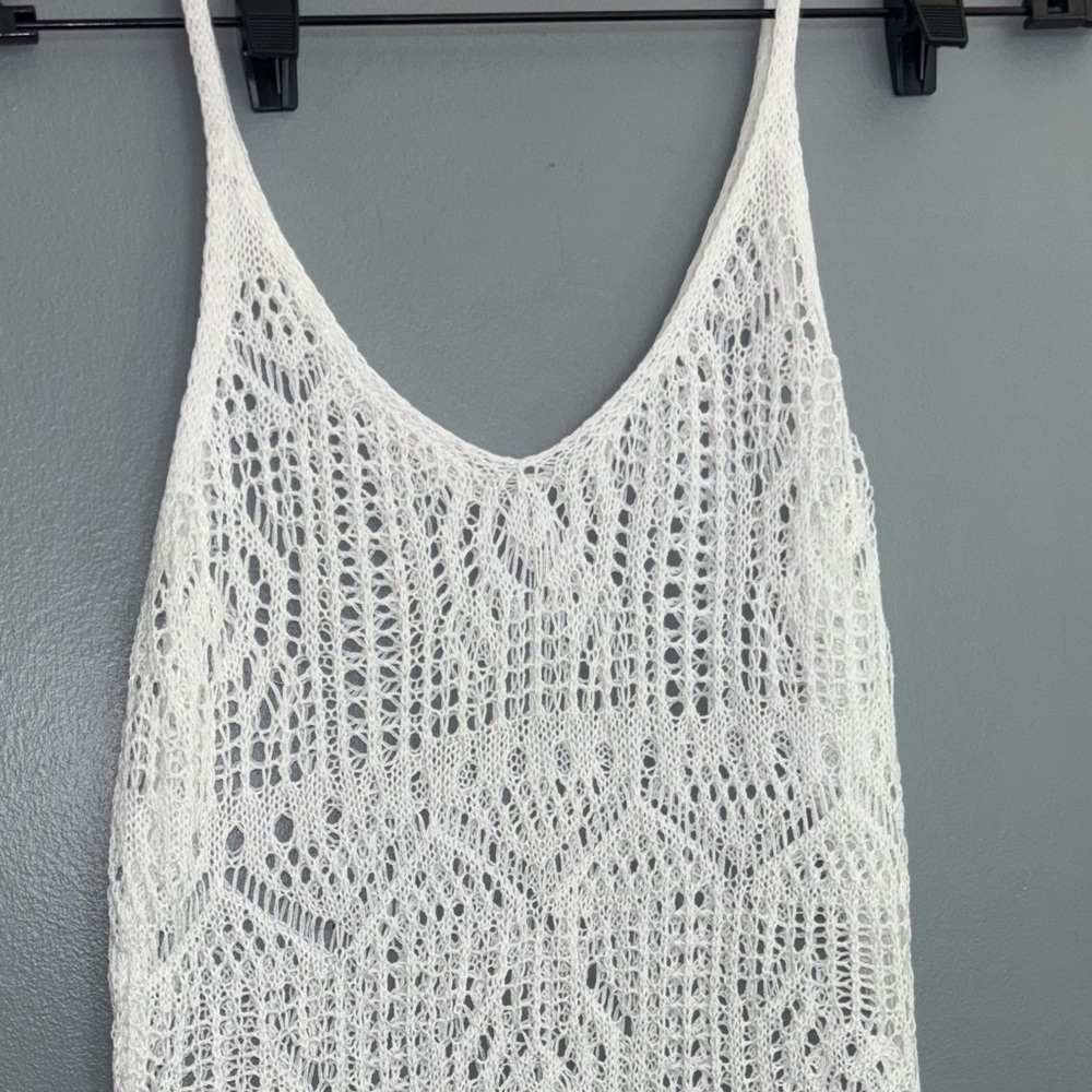 White Crochet Tank Top